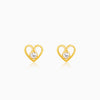 Golden Zircon Studded Heart Earrings