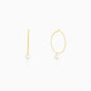 Golden Cape of Pearl Hoop Earrings