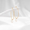 Golden Cape of Pearl Hoop Earrings