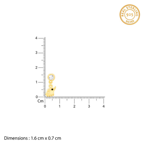Golden Elephant Charm Earrings