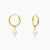 Golden Pearl Drop Hoops