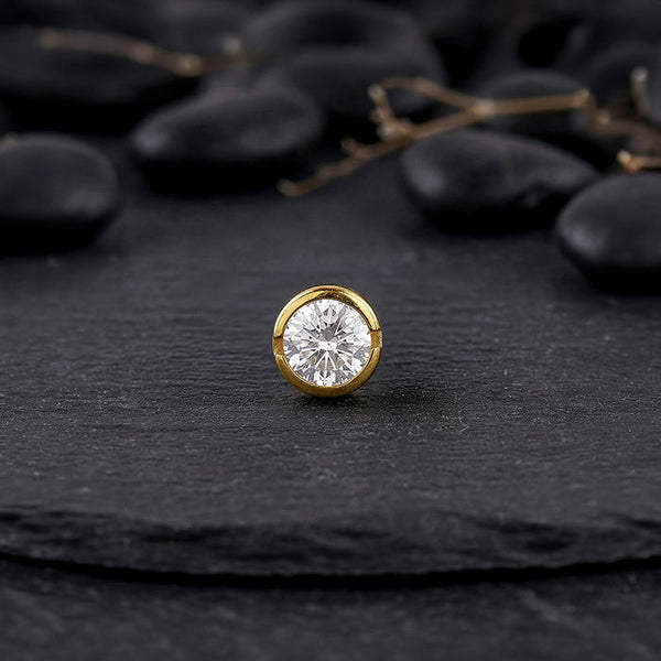 Golden Luminous Zircon Stud For Him