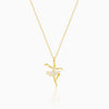 Golden Ballerina Pendant with Link Chain