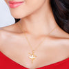 Golden Ballerina Pendant with Link Chain