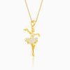 Golden Ballerina Pendant with Link Chain
