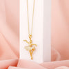 Golden Ballerina Pendant with Link Chain