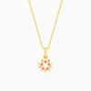 Golden Amaryllis Pendant With Link Chain