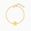 Golden Personalised Hexagon Initial Bracelet