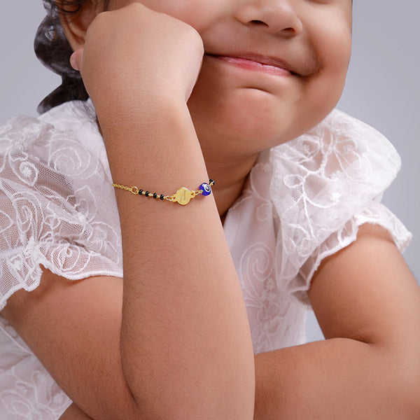 Golden Personalised Nazariya Kids Bracelet (2 - 8 Years)