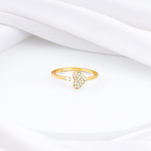 Golden Open Heartbeat Ring