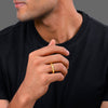 Golden Elegant Pattern Ring Band For Him