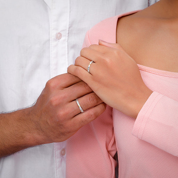 Dual Tone Twin Flame Couple Bands