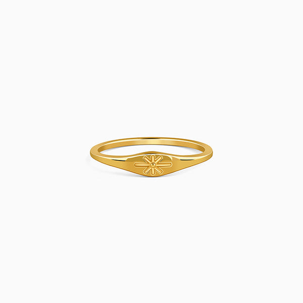 Golden Floral Promise Ring