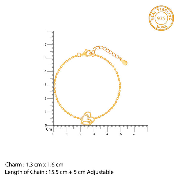 Gold Bonded Hearts Bracelet