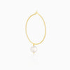 Golden Cape of Pearl Hoop Earrings