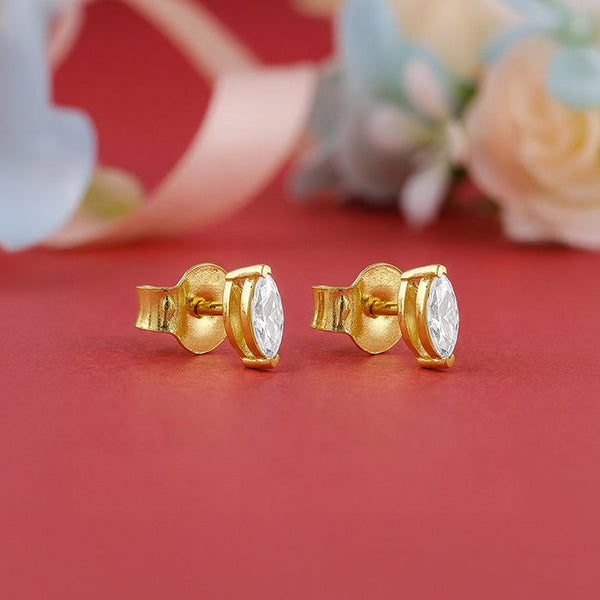 Golden Mini Marquise Stud Earrings