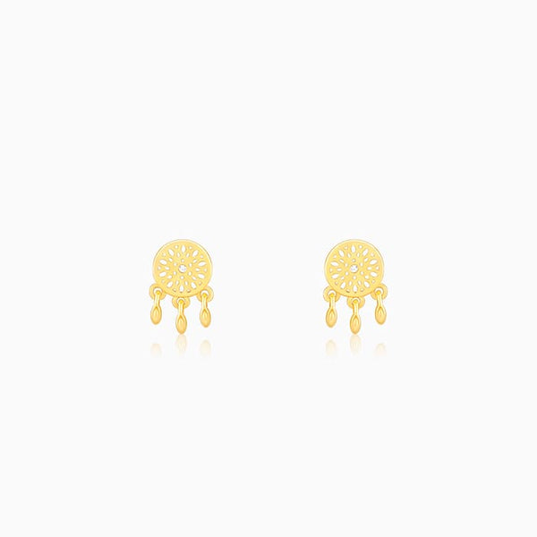 Golden Dreamcatcher Earrings