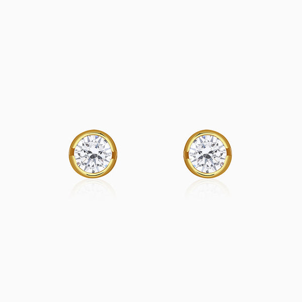 Golden Luminous Zircon Stud For Him