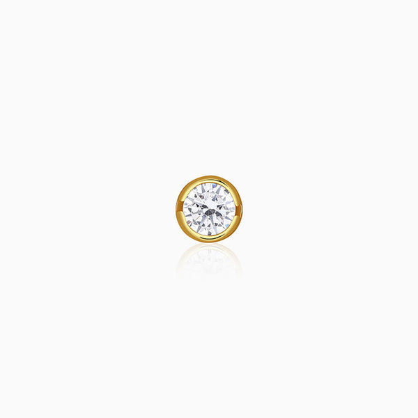 Golden Luminous Zircon Stud For Him