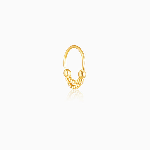 Golden Beaded Moon Nose Ring