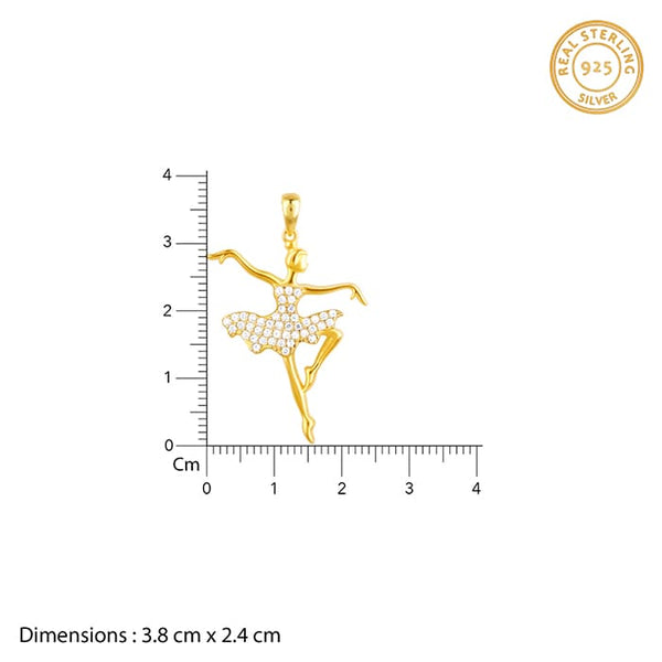 Golden Ballerina Pendant with Link Chain