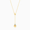 Golden Bell Mallow Lariat Necklace