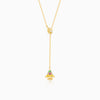 Golden Bell Mallow Lariat Necklace