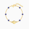 Golden Personalised Evil Eye Initial Bracelet
