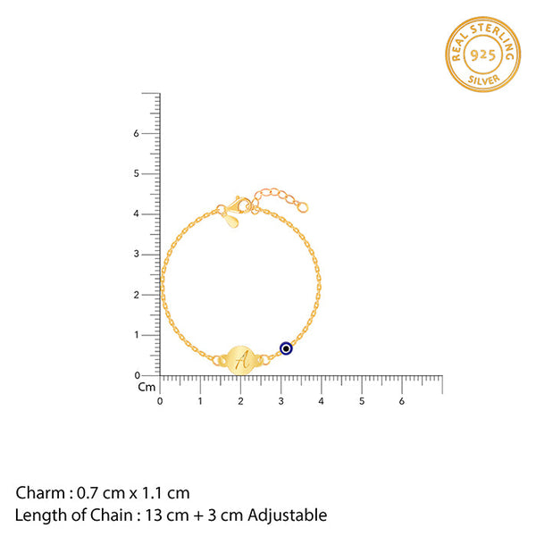 Golden Personalised Envy Gaze Kids Bracelet (2 - 8 Years)